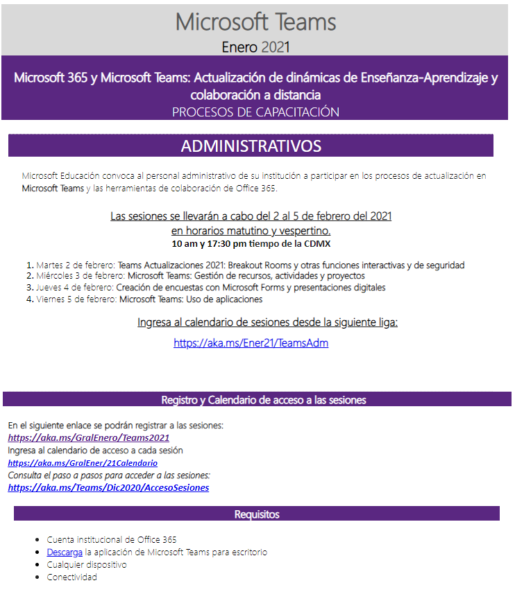 Teams Administrativos