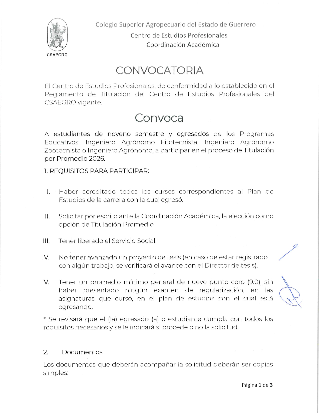Convocatoria de Titulacion por Promedio 2026_1