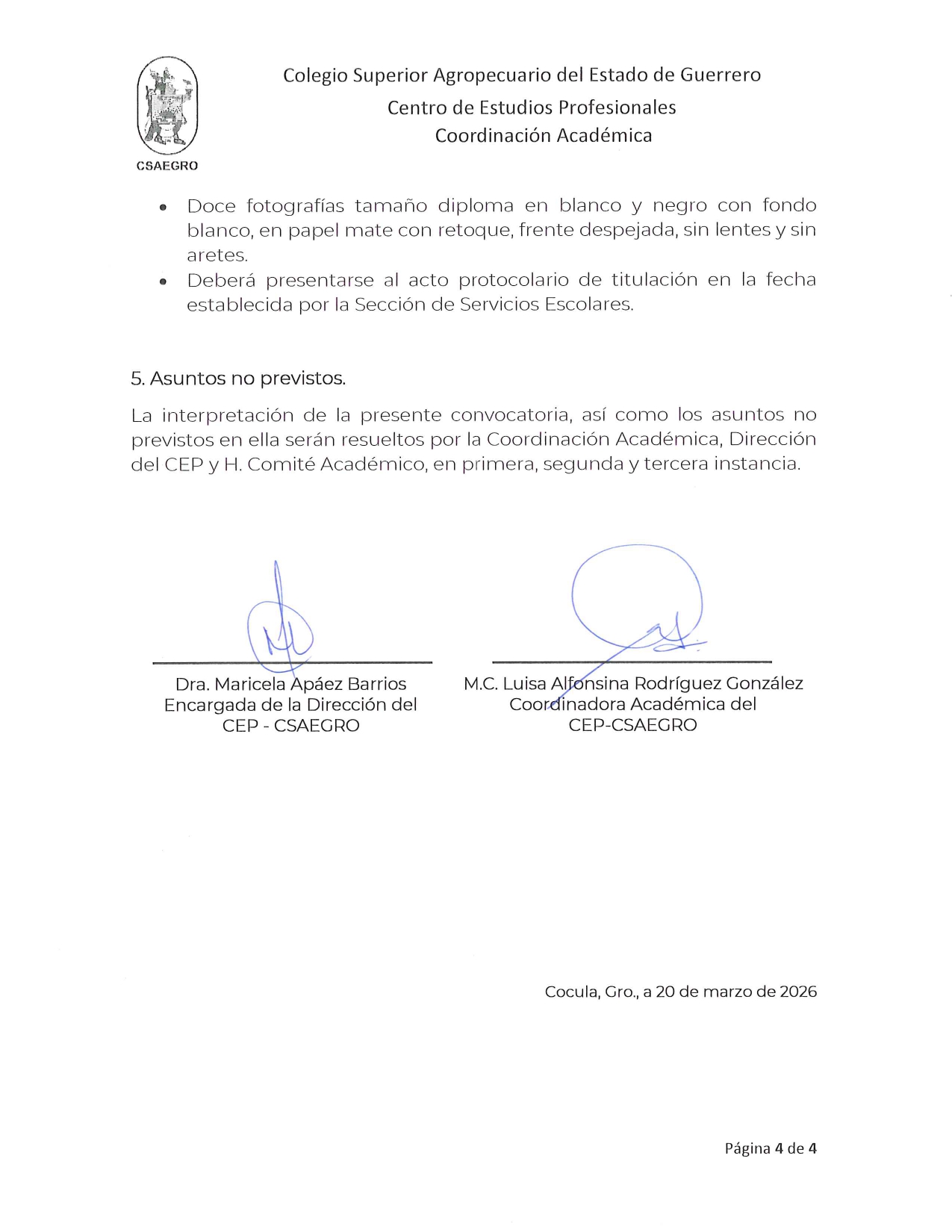 Convocatoria de Titulacion por EGEL 2026-4